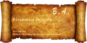 Bindseid Acicét névjegykártya